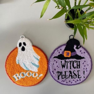 Halloween Punch Needle Coaster Kit: Beginner DIY Embroidery Craft