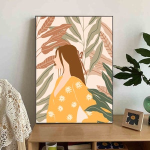 Girl Silhouette Paint by Number Kit: DIY Oil Painting, Handmade Decor