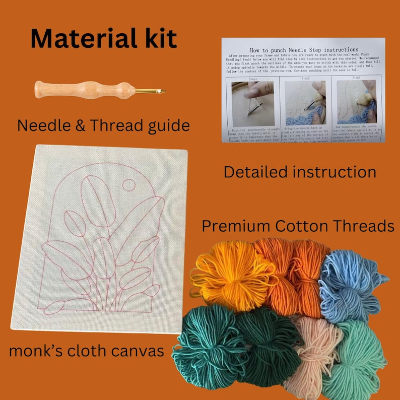 Beginner Punch Needle Kit: Minimalist DIY Wall Decor (12"x16") - Etsy