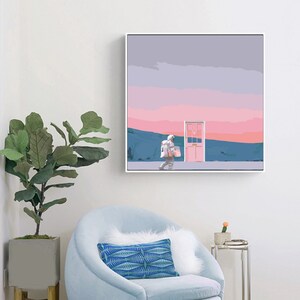 Minimalist Paint by Number Kit: DIY Oil Painting, Handmade Wall Decor