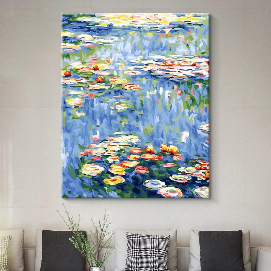 Monet's Water Lilies Paint by Number Kit : DIY Wall Art - Etsy