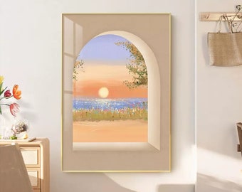 Minimalist Sunset Paint by Number Kit: DIY Oil Painting Wall Decor