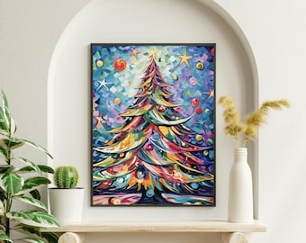 ABEUTY Malen Nach Zahlen – Weihnachtsbaum, Gerahmte Leinwand 20x20 Cm, Für Kinder Ab 4 Jahren