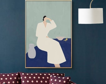 Abstract Woman Paint by Number Kit: DIY Oil Painting Wall Decor