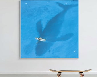 Ocean Paint by Number Kit: Whale Shadow DIY Oil Painting