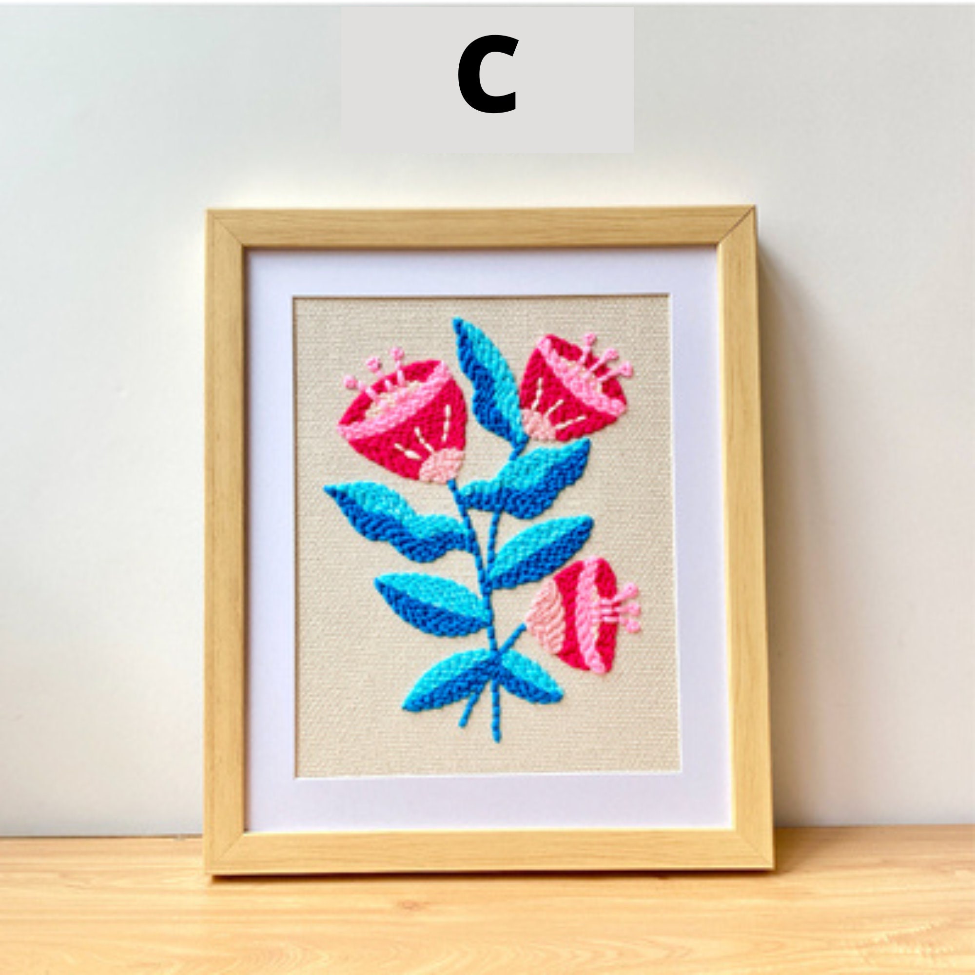 Floral Punch Needle Kit: Beginner DIY Wall Decor (11.8x10) | Mother's ...