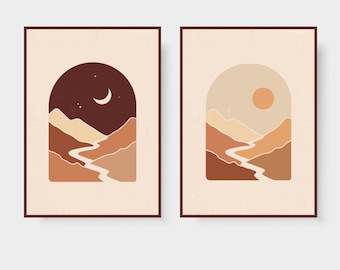 Sunset View Paint by Number Kit: DIY Minimalist Wall Art