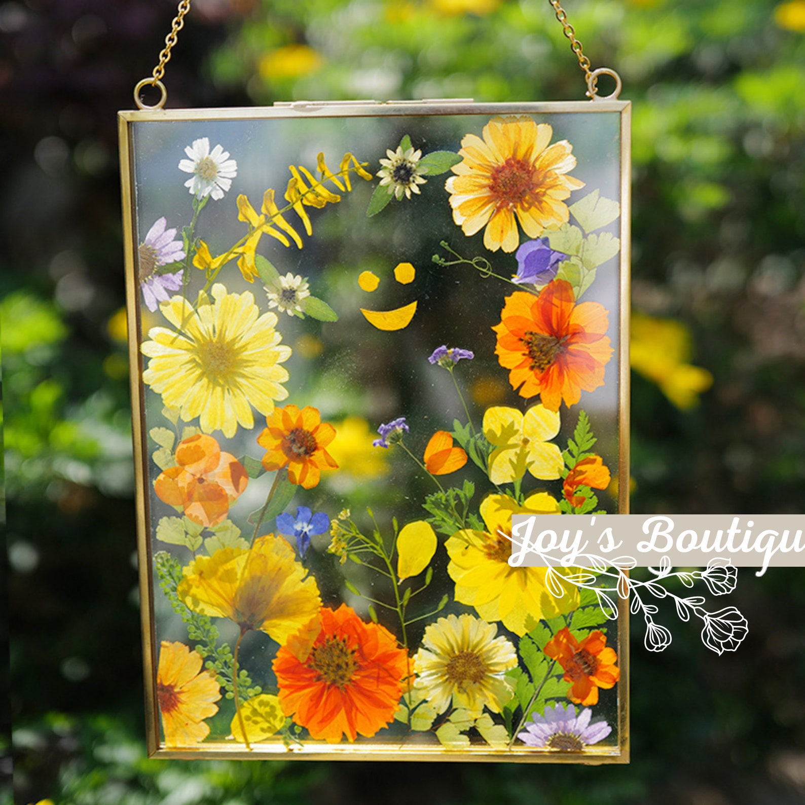 Pressed Flower Frame 6x8 Pressed Flower Wall Art Etsy