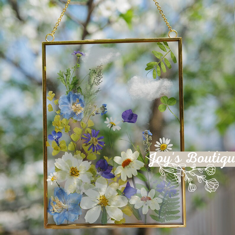 Pressed Flower Frame 6x8 Pressed Flower Wall Art Etsy