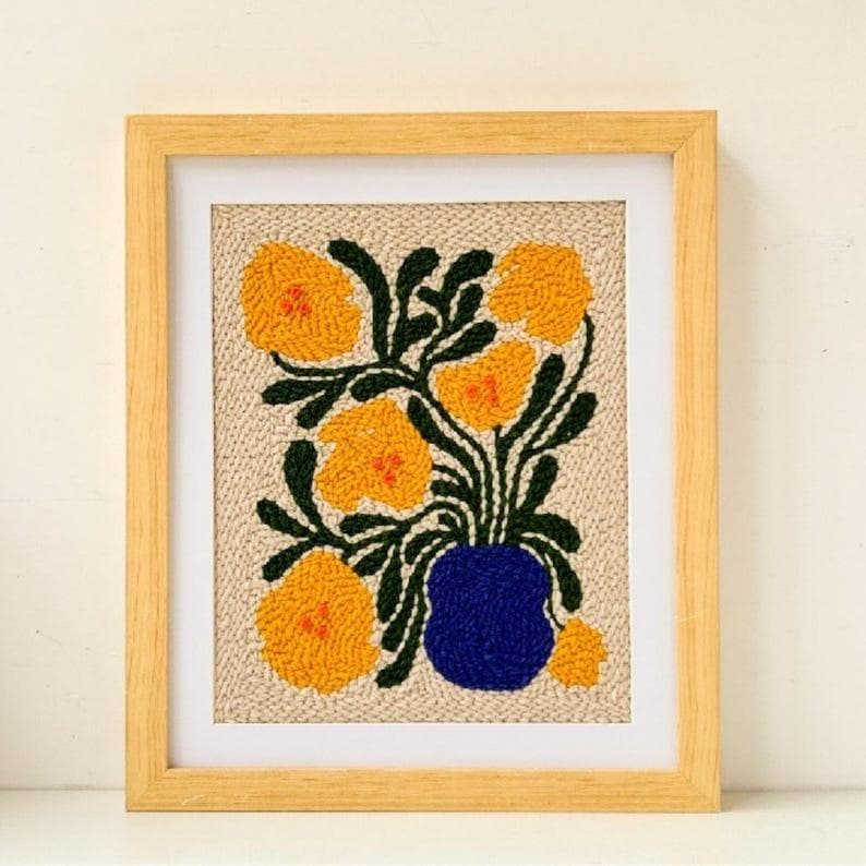 Floral Punch Needle Kit for Beginners: DIY Wall Decor (11.8"x10 ...
