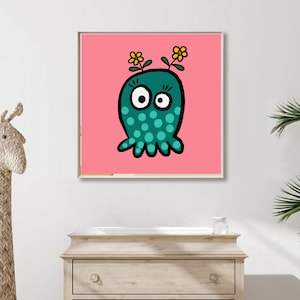 Malen nach Zahlen Kinder-Joy&#39;s Boutique X Sunshin-Cute Octopus Malen nach Zahlen Kit Erwachsene |DIY Ölgemälde| DIY Kit-Wandkunst - Weihnachtsgeschenk