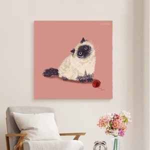 Siamese Cat Paint by Number- Paint by Number Kit Adult | DIY Oil Painting | DIY Kit - Minimalist Wall Art - Healing Art - Christmas Gift