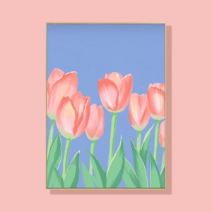 Tulip Paint by Number Kit: DIY Floral Oil Painting