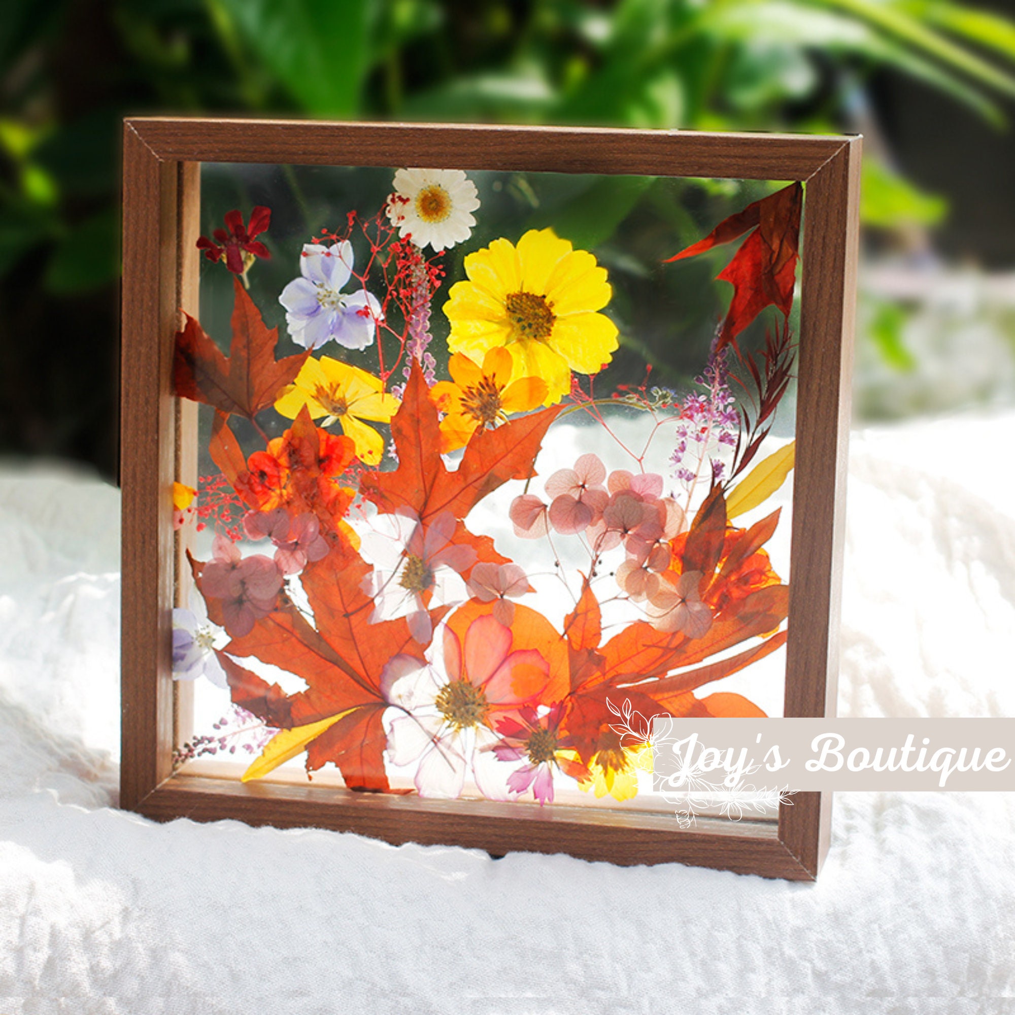 Pressed Flower Frame Custom Pressed Flower Art Dried Flower Art Handmade Wall  Decor Wedding Decor christmas Gift Gift for Her 