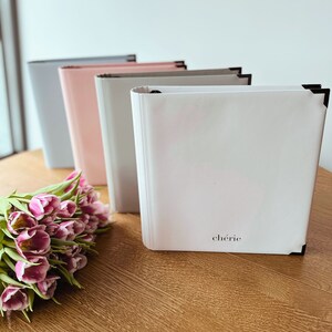 Álbum de viaje, Carpeta de anillas A4, Scrapbook para recuerdos, Regalo para ella/para él; Cubiertas minimalistas, Colores pastel; Libro de tapa dura