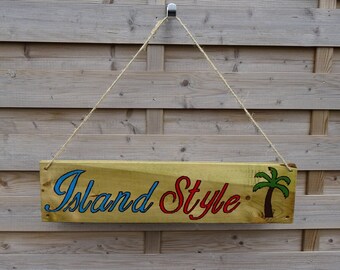 Hawaiian Style Island Style  Outdoor Hanging Wooden House/Garden Sign