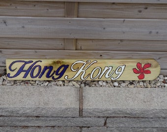 Hong Kong Outdoor Directional Wooden Garden Sign