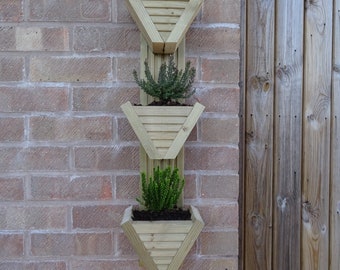Vertical MINI Wooden Garden Planter   fence/wall Hanging