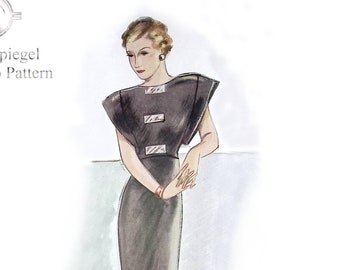 Silk Velvet Art Deco Evening Dress / 30s Evening Gown Pattern / 1930ies Formal Silk Dress Pattern / Vintage Pattern / Modenblatt /Download