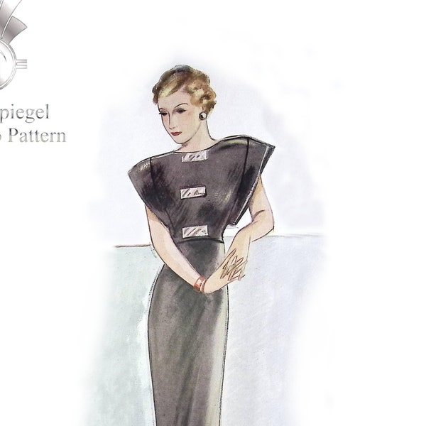 Silk Velvet Art Deco Evening Dress / 30s Evening Gown Pattern / 1930ies Formal Silk Dress Pattern / Vintage Pattern / Modenblatt /Download