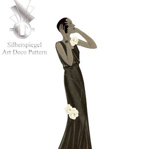 1930s Dress Sewing Pattern – Elegant Art Deco Gown –Glamorous Vintage Dress- Golden Era Schiaparelli Inspired 30s Pattern – 30s PDF Pattern