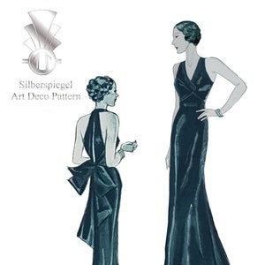 Art Deco Neckholder Dress / Vintage Pattern 30s Multisize / 30s Dress / Fashion Magazine / Fashion Newspaper / PDF Instant Download