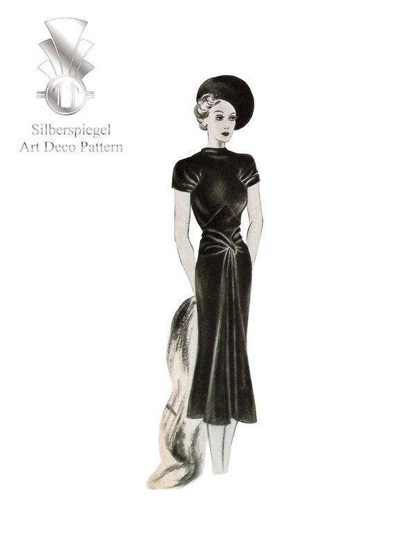30s Afternoon Dress / Art Dco Bias Cut Dress / Vintage Pattern 30s /  Evening Dress 30s / Multisize Vintage Pattern / Fashion Newspaper 30s / PDF  - Etsy