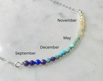 Collar de árbol genealógico personalizado con piedra natal para mamá, regalo navideño único para ella, collar con piedra natal para mamá abuela, joyería personalizada para mujer
