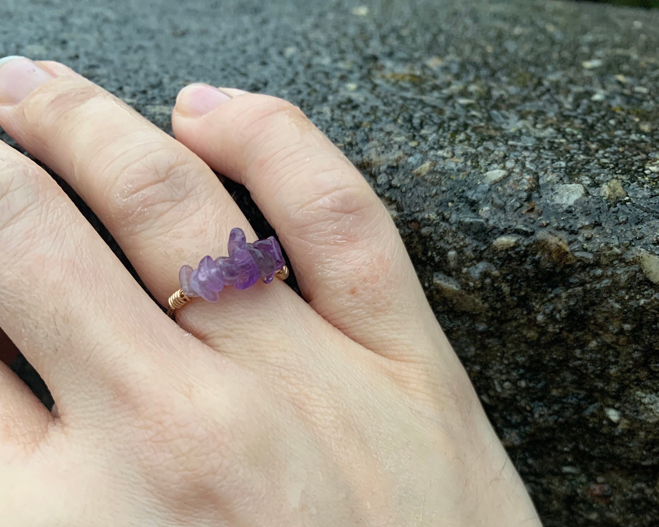 Raw amethyst deals crystal ring