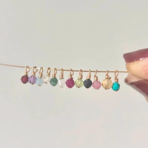 3 mm Single Birthstone Gemstone Charm in Gold Filled for Permanent Jewelry image 5