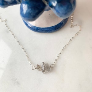 Herkimer Diamond Necklace, Aries Birthstone Necklace, Bride Necklace, Tiny Crystal Necklace, Wedding Jewelry