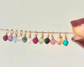 3 mm Single Birthstone Gemstone Charm in Gold Filled for Permanent Jewelry