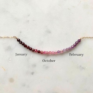 Ombre aangepaste familie geboortesteenketting cadeau cadeau voor oma