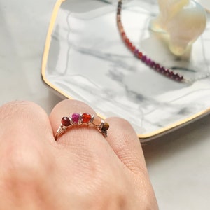 Leo Zodiac Crystal Ring, Wire Wrapped Silver Leo Birthday Gift, August Birthday Gift for Her, Handmade Leo Crystal Jewelry for Women