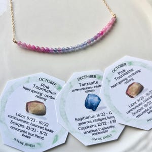 Ombre Custom Family Birthstone Necklace Great Grandma Gift image 4