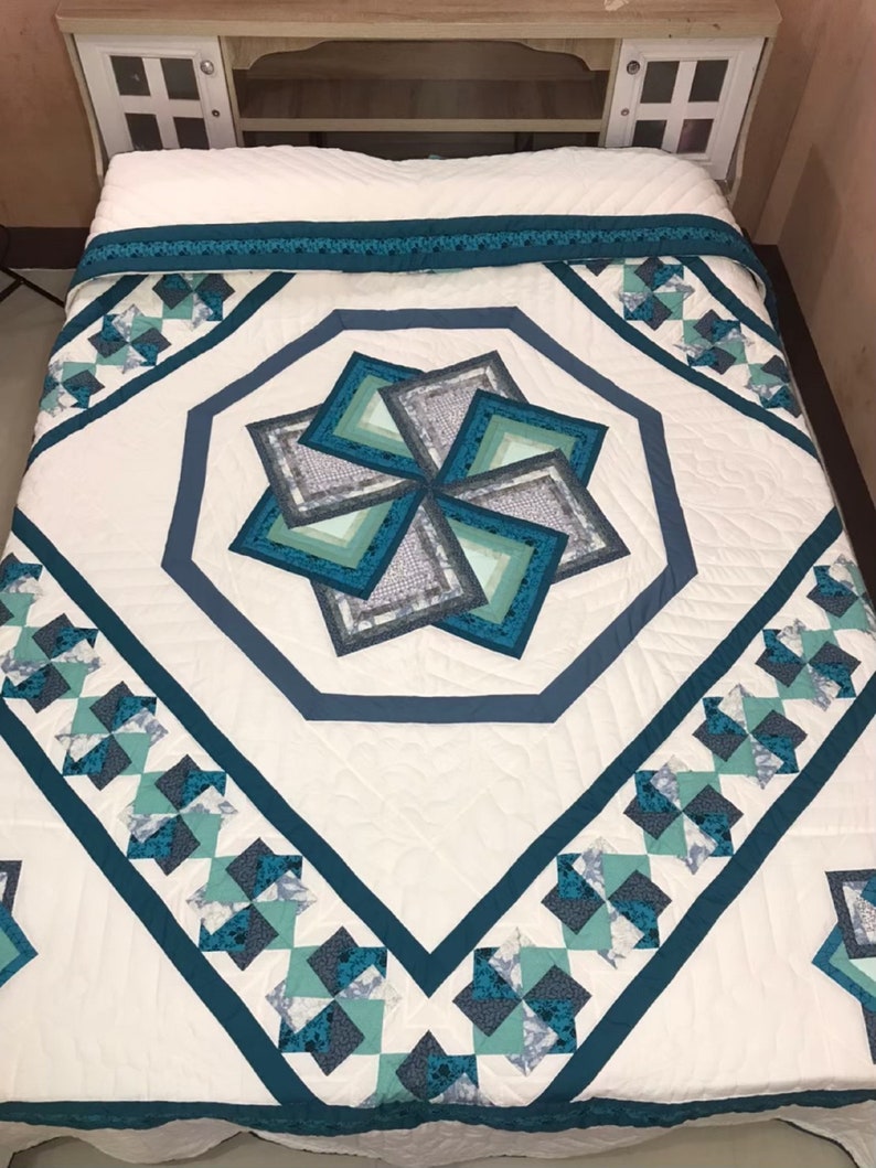 Handmade Amish Quilt Spin Star Quilt Etsy