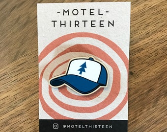 Dipper's Hat - Gravity Falls inspired eco-friendly wooden pin badge