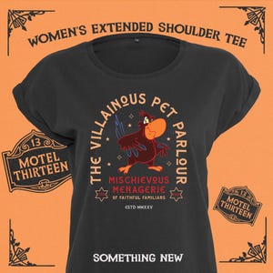 Iago - The Villainous Pet Parlour - Aladdin inspired woman's extended shoulder slub tee with front print