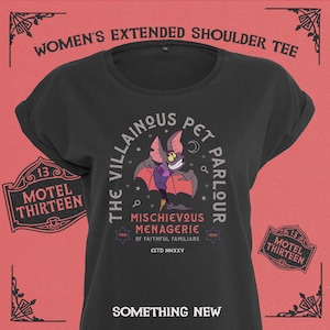 Fidget - The Villainous Pet Parlour - The Great Mouse Detective inspired woman's extended shoulder slub tee with front print