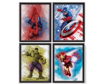 Marvel Characters Superhero Collage Large Poster Art Print Gift A0 A1 A2 A3 Maxi 