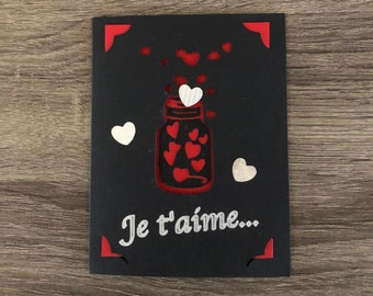 Carte de St Valentin « Je t'aime" - Joyeuses fêtes