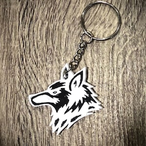 Porte-clés Loup / peint à la main