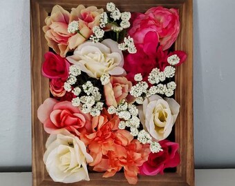 Artificial Flower Wall, Framed Flowers, Wildflower Art Decor, Succulent Wall Art, Floral Wall Decor Decor, Garden Art