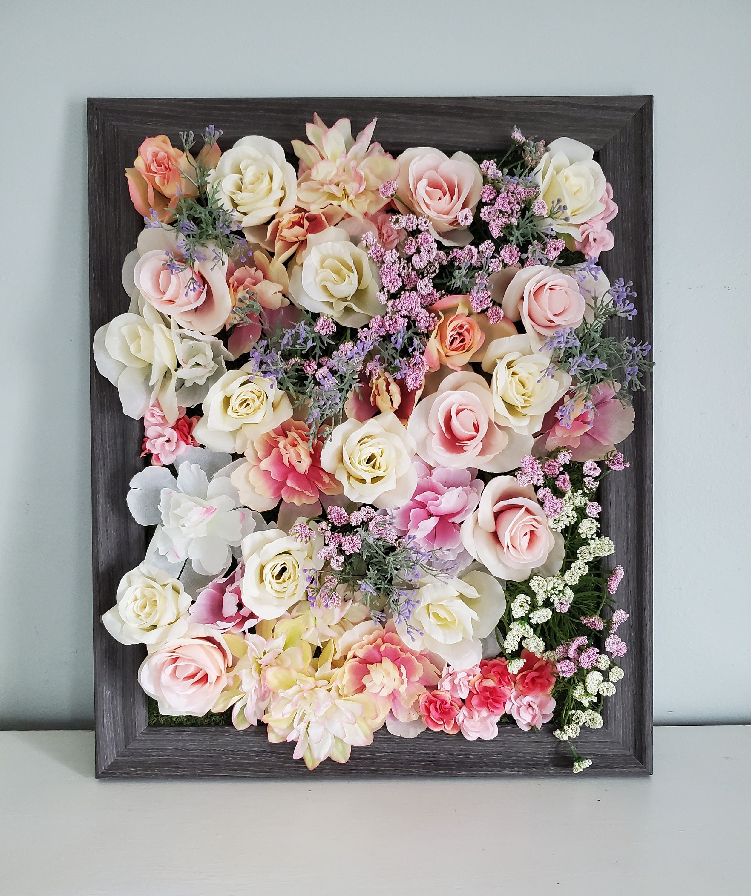 3D Rosen Blumen Wand Gerahmte Blumen Garten Wand Dekor Etsy