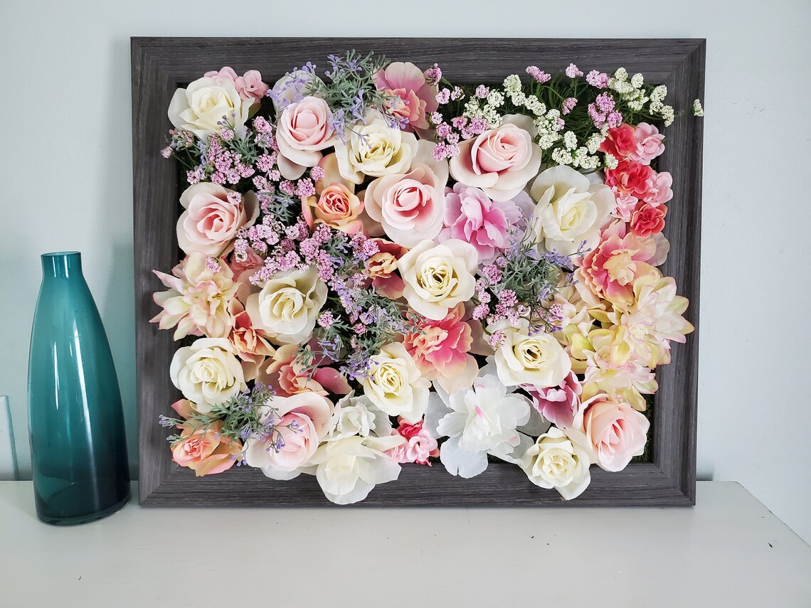 3D Rosen Blumen Wand Gerahmte Blumen Garten Wand Dekor Etsy
