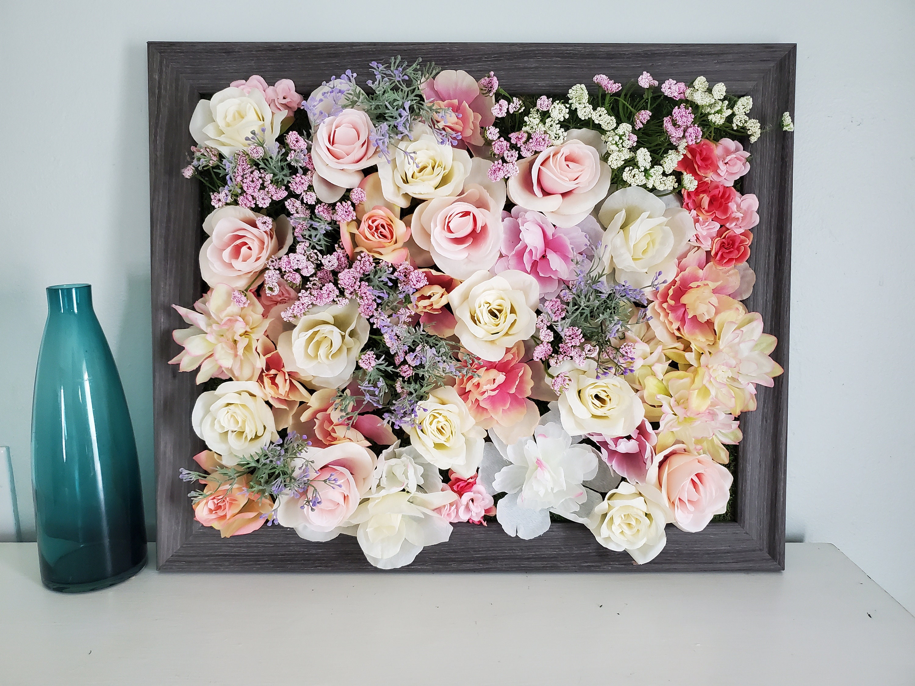3D Rose Flower Wall, Floral Wall Decor, Flower Wall Hanging, Floral ...