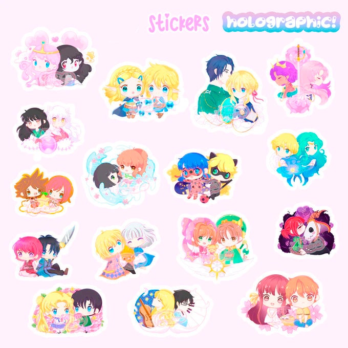 Cute anime couple kissing Sticker for Sale by NermyCupcakes