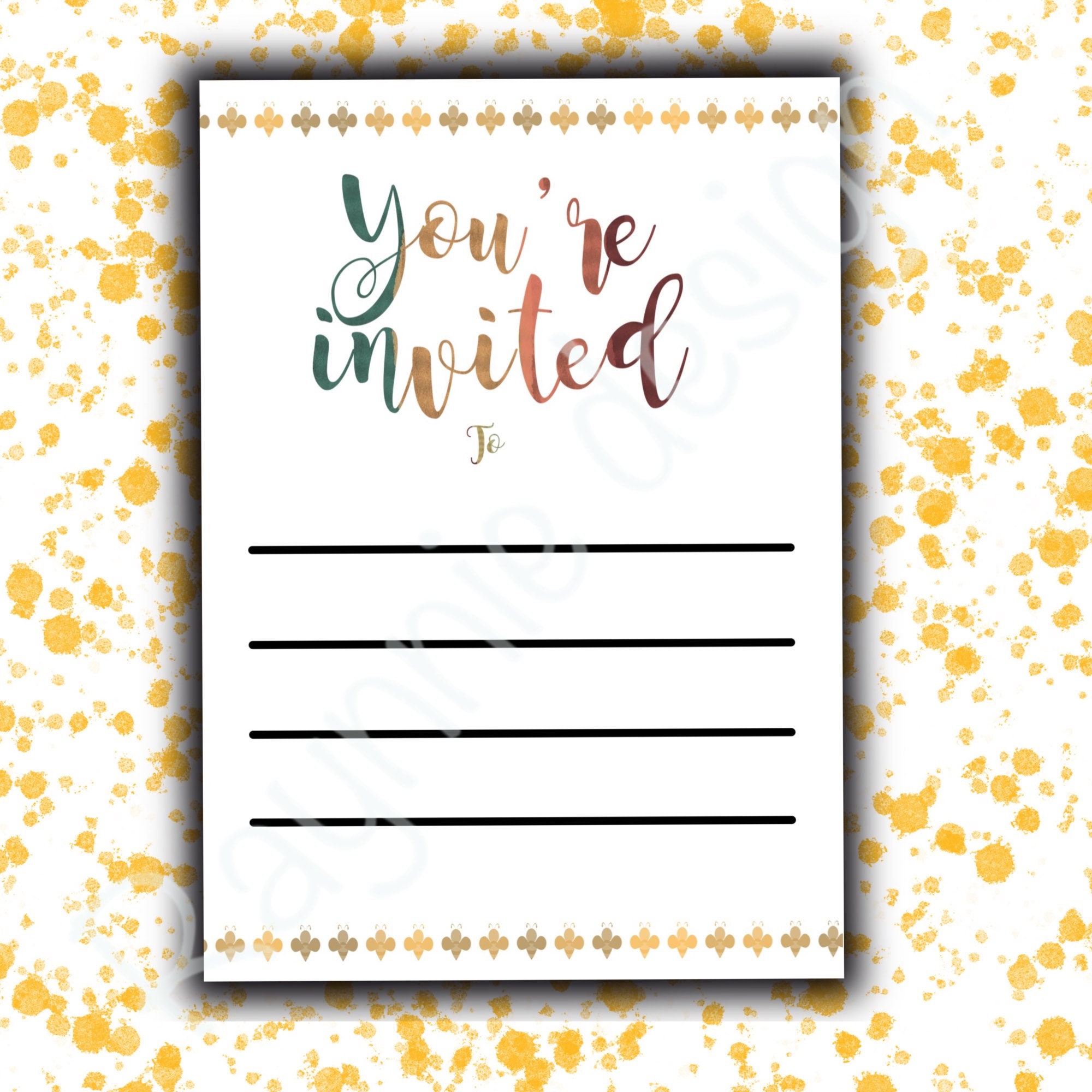 Blank invitation template deals