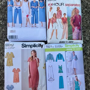 Vintage Simplicity Sewing Patterns Lot of 4 Dresses Tops Pants Skirts