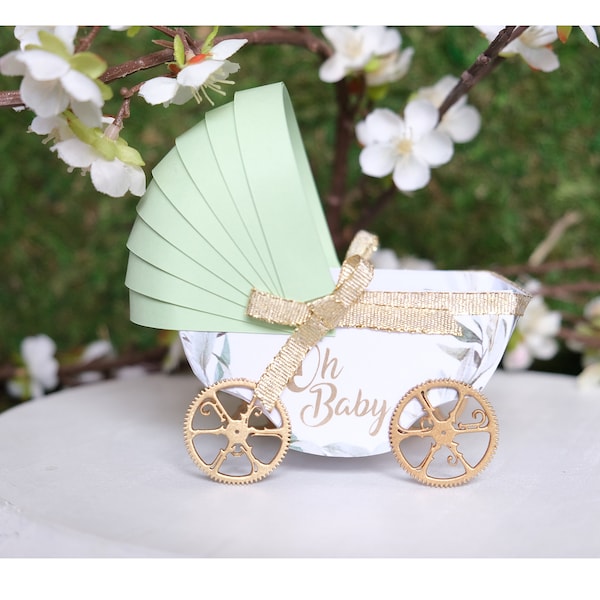 Oh Baby Shower Decoration, Small Baby Carriage, Cake topper ideas, Maternity Gifts